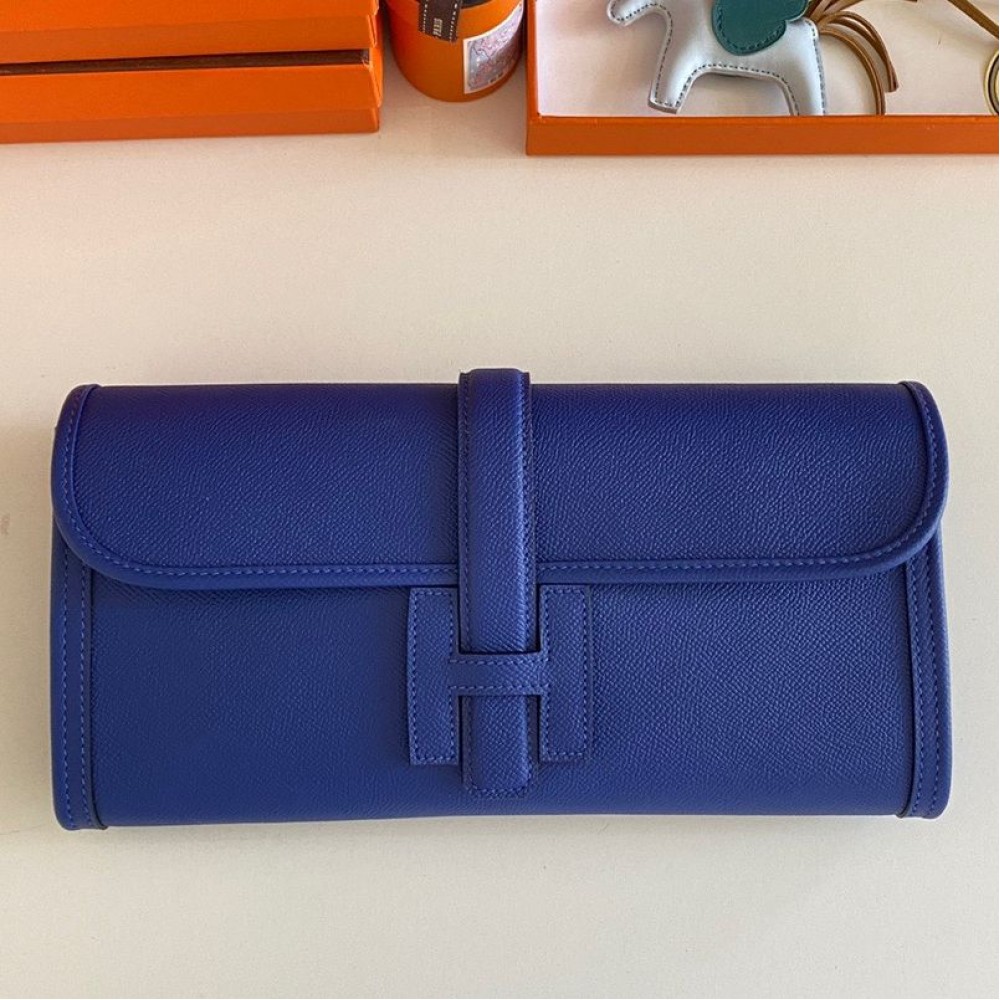 High Quality Replica Hermes Jige Elan 29 Clutch Bag In Blue Electric Epsom Leather $ 359 USD